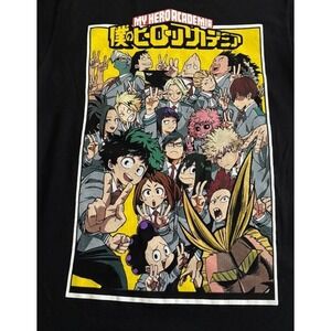 My Hero Academia‎ Anime Graphic Tee Black Crew Neck Short Sleeve M